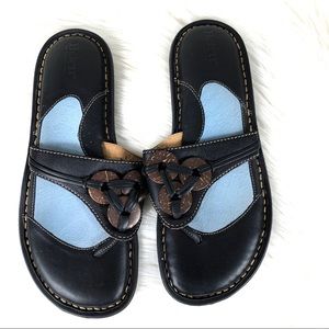 Born black thong sandals disc trim